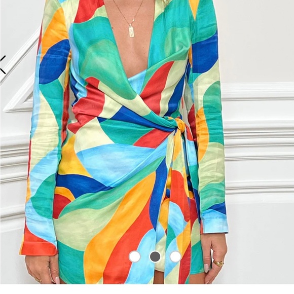 WeWoreWhat Abstract Watercolor Small NWT - Picture 2 of 4